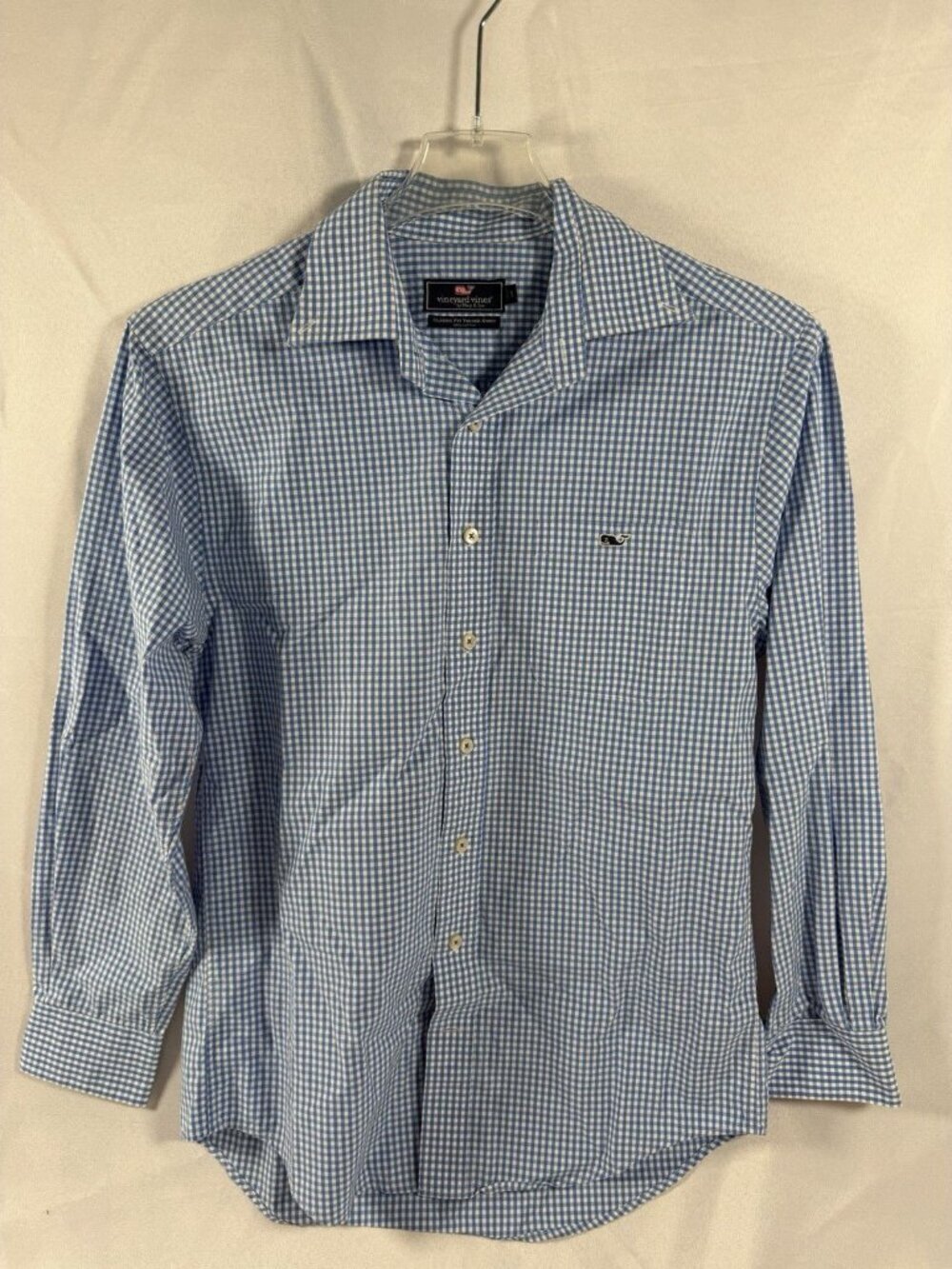Vineyard Vines Classic Fit Tucker Shirt Gingham Plaid Men’s Size Small Blue